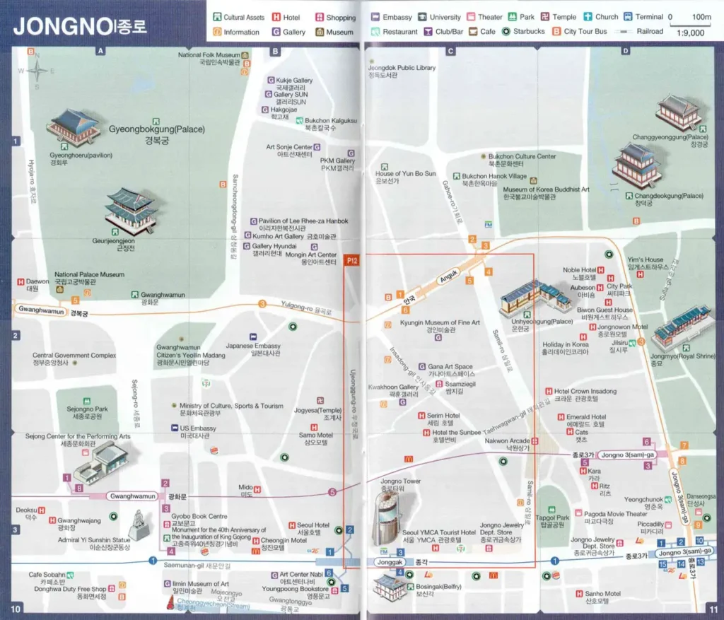 jongno area Seoul English-map