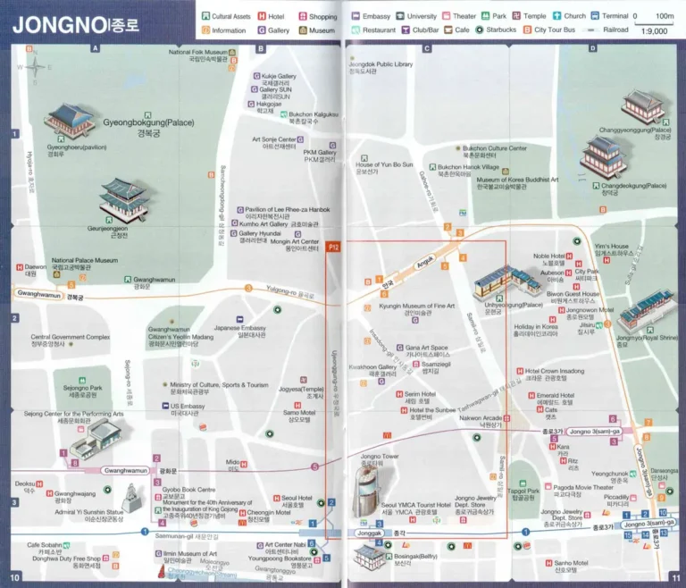 jongno area Seoul English-map