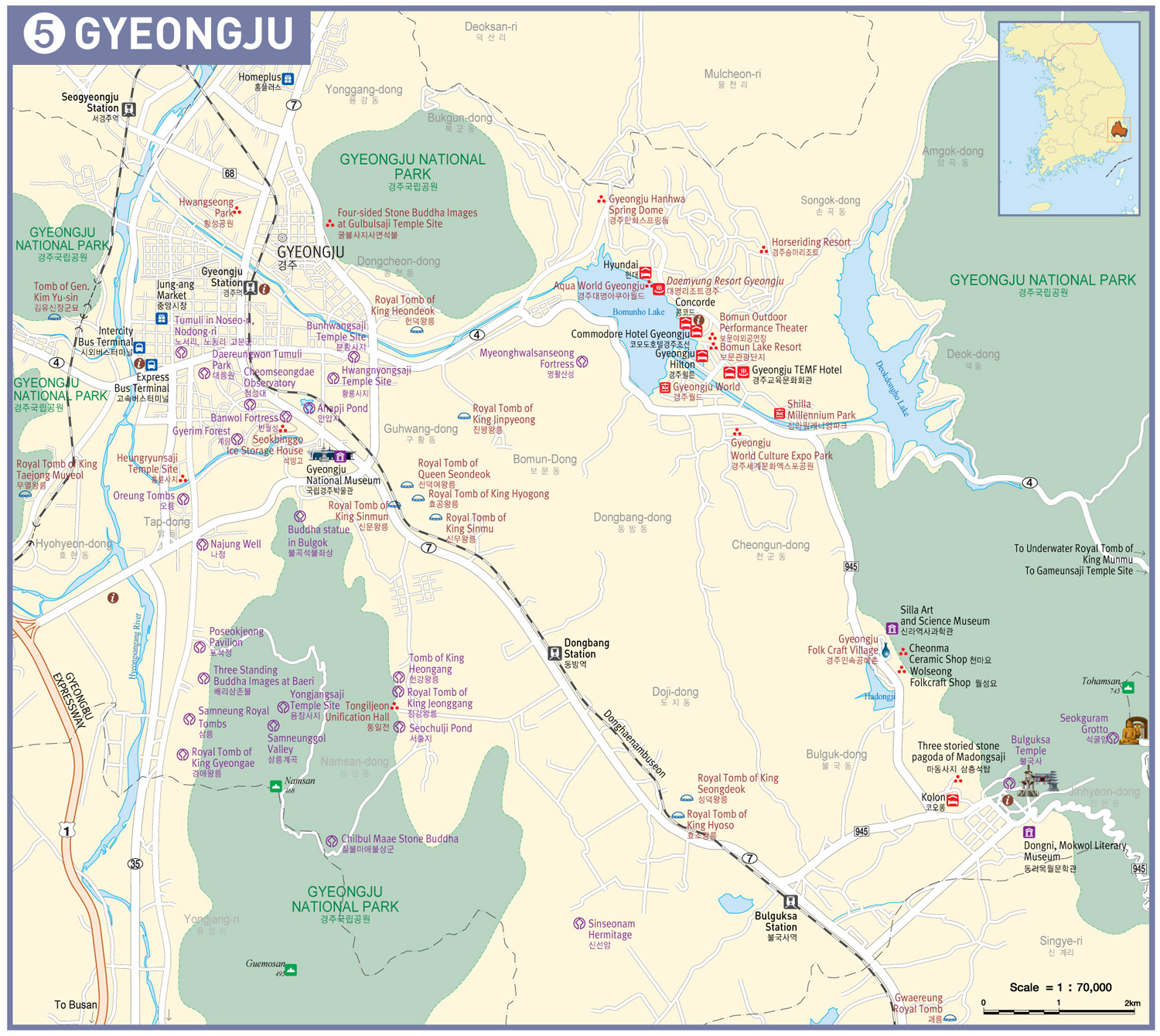 Gyeongju Map English
