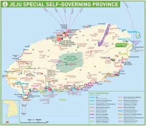 Jeju Island map in English 2010