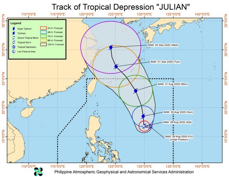 Typhoon Maysak (Tropical depression Julian) heading for KOREA