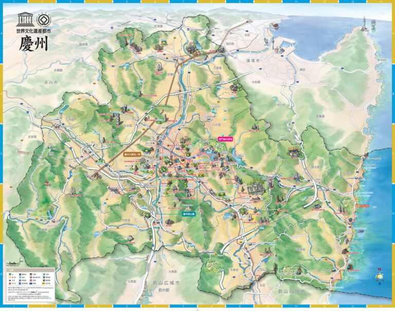 慶州市庁地図 Gyengju Japanese map