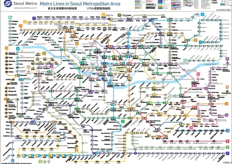 Seoul Subway map 2022 PDF - Updated 10 Mar 2022