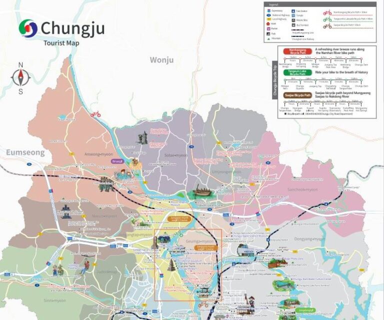 Chungju Tourist Map in English PDF file