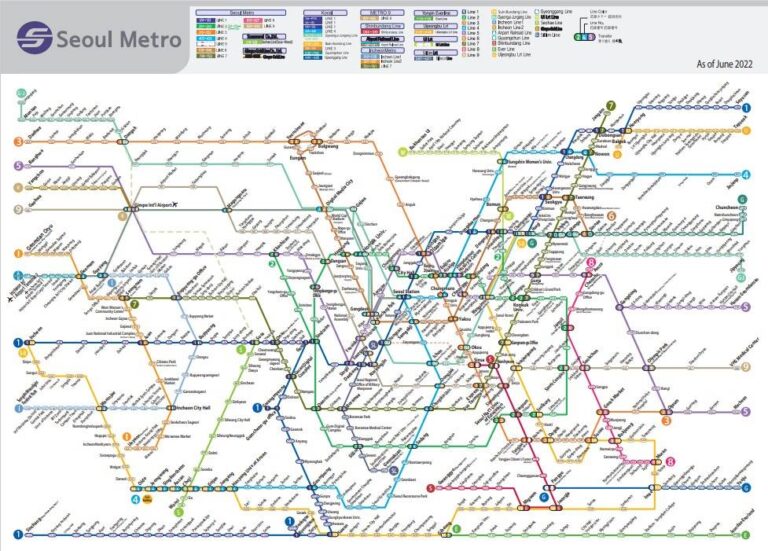 Seoul Subway map 2022 PDF - Updated June 2022